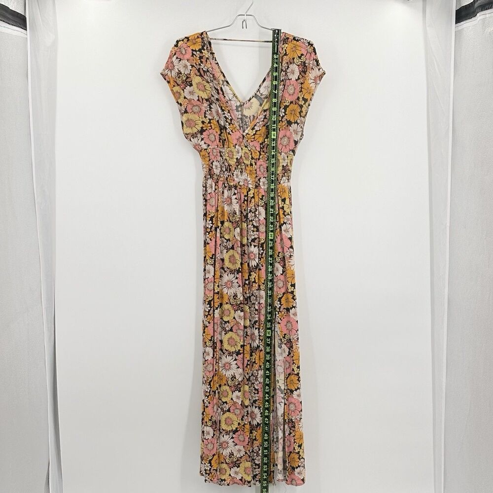 Navena Rae Floral Maxi Blouson Dress Medium Garden Fairy Party Summer Boho Airy - Picture 4 of 7